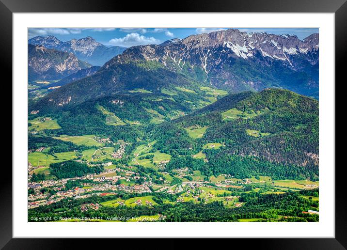 Verdant valley nestled in the Bavarian Alps Framed Mounted Print by Roger Mechan
