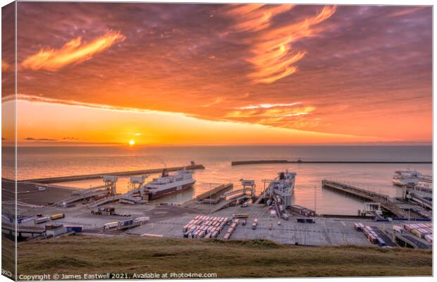 Port of Dover - sunrise  Canvas Print by James Eastwell