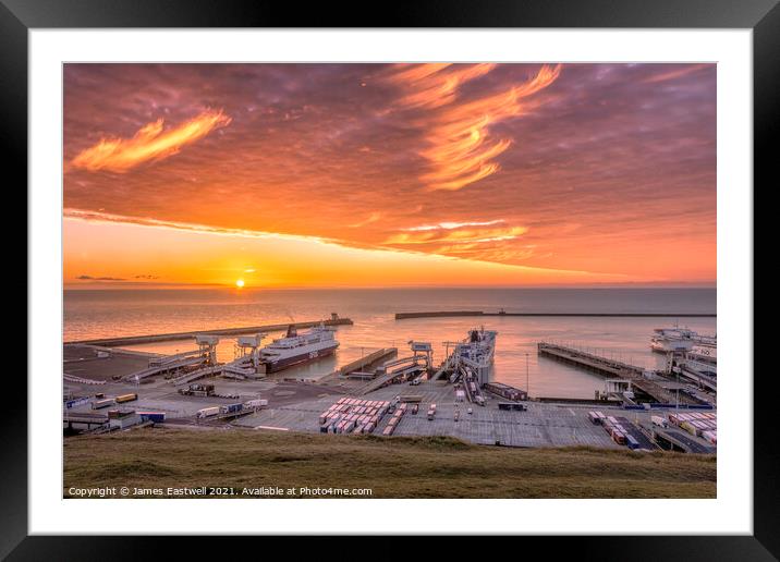 Port of Dover - sunrise  Framed Mounted Print by James Eastwell