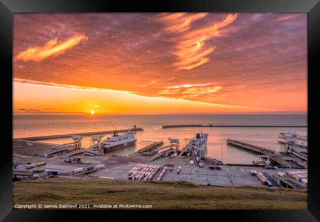 Port of Dover - sunrise  Framed Print by James Eastwell