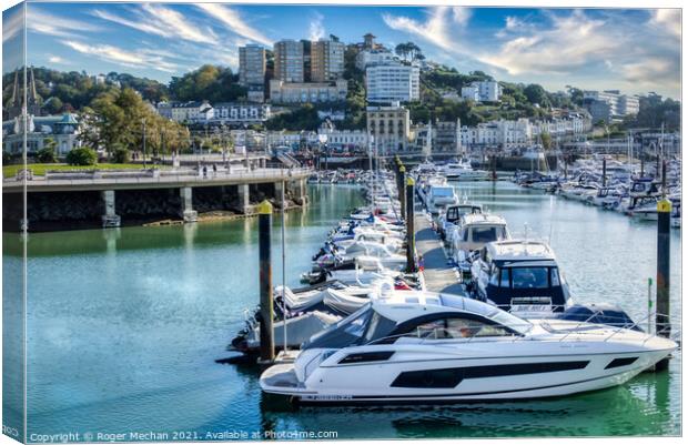 Tranquil Torquay Marina Canvas Print by Roger Mechan