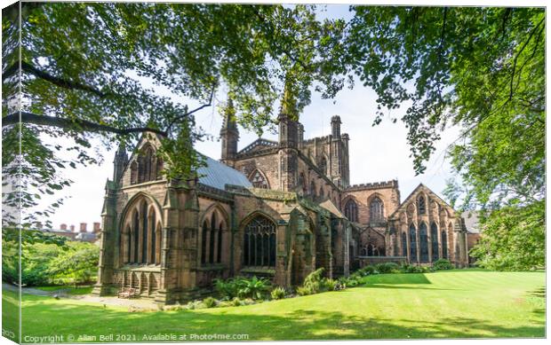 Chester Cathedral Eastern elevation Canvas Print by Allan Bell