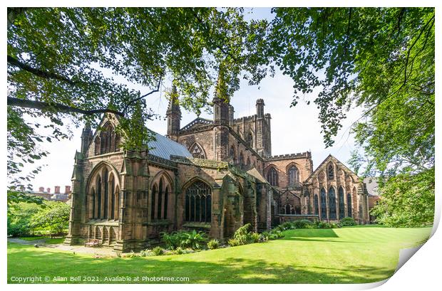 Chester Cathedral Eastern elevation Print by Allan Bell