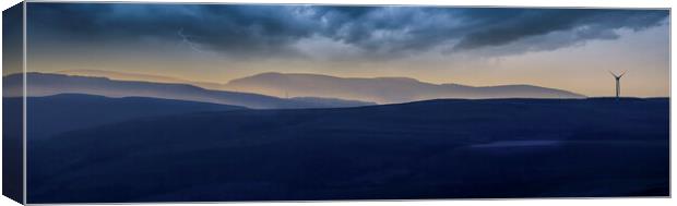 Storm clouds and a wind turbine Canvas Print by Leighton Collins