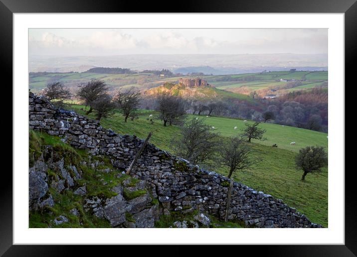 Carreg Cennen castle Framed Mounted Print by Leighton Collins