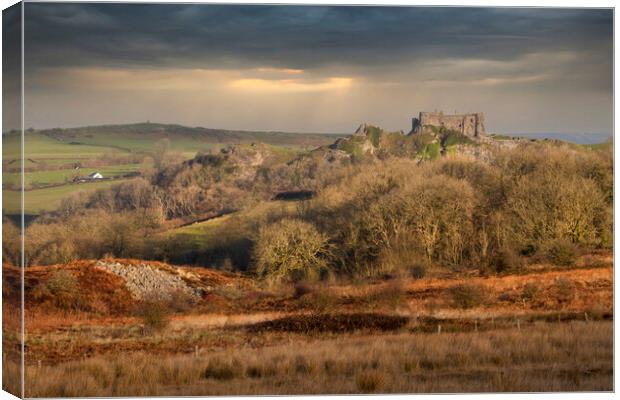 The castle at Carreg Cennen Canvas Print by Leighton Collins