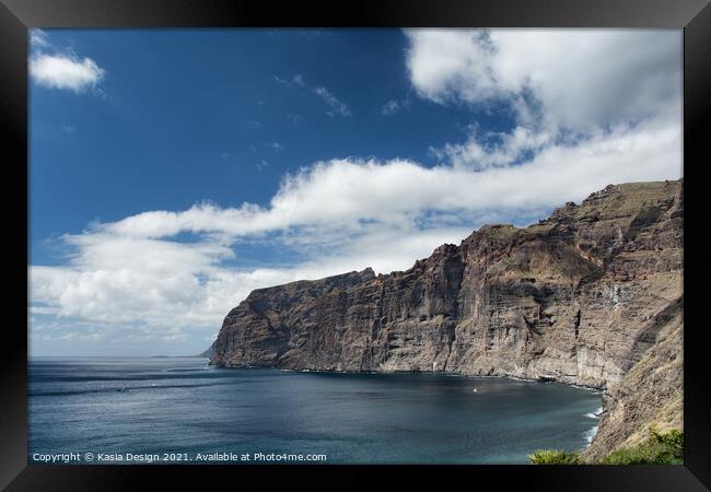 Los Gigantes Cliffs, Tenerife, Spain Framed Print by Kasia Design