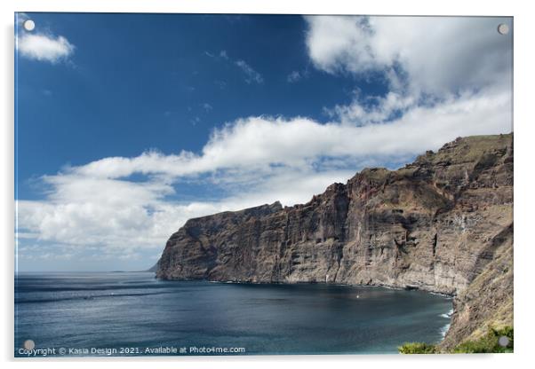 Los Gigantes Cliffs, Tenerife, Spain Acrylic by Kasia Design