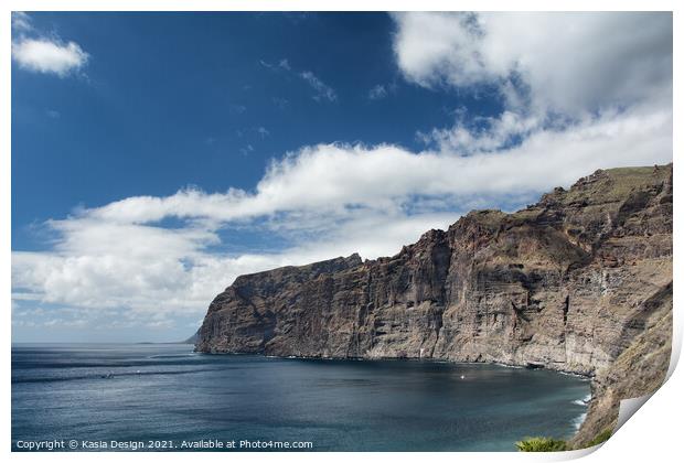 Los Gigantes Cliffs, Tenerife, Spain Print by Kasia Design