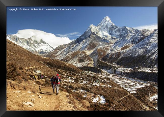 The Enchanting Himalayan Trek Framed Print by Steven Nokes
