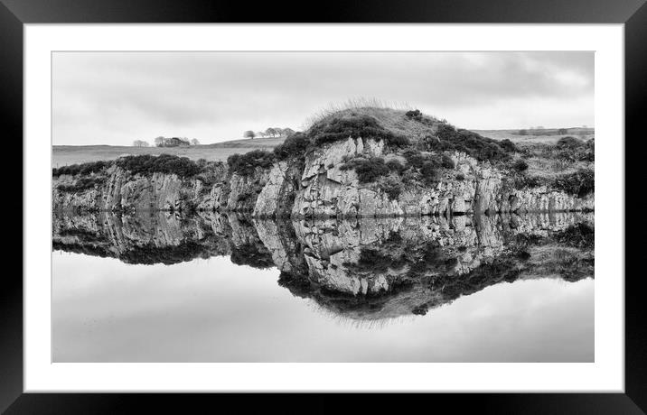 Cawfields Reflections. Framed Mounted Print by Mark Godden