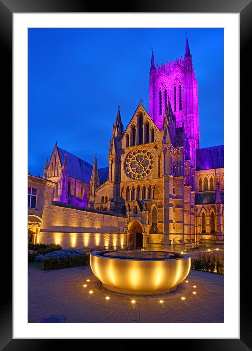 Lincoln Cathedral and Wishing Well Framed Mounted Print by Darren Galpin