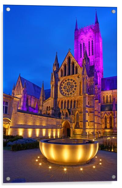 Lincoln Cathedral and Wishing Well Acrylic by Darren Galpin
