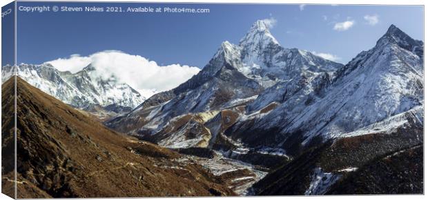 Majestic Ama Dablam Panoramic Canvas Print by Steven Nokes