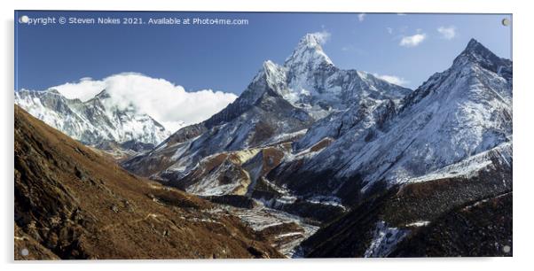 Majestic Ama Dablam Panoramic Acrylic by Steven Nokes