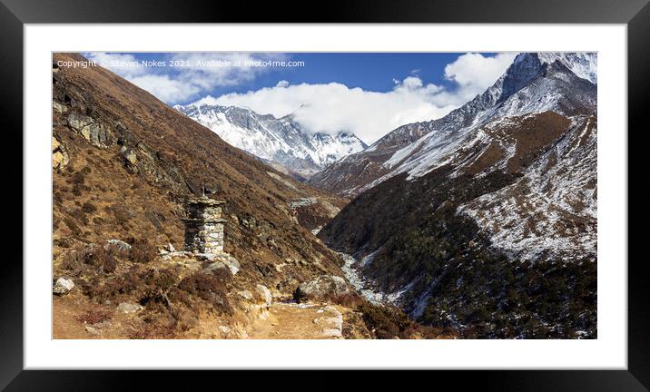 The Khumbu river, Mount Everest, Himalayas, Nepal Framed Mounted Print by Steven Nokes