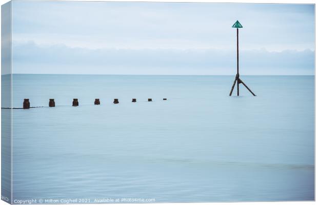 High tide on East Wittering beach Canvas Print by Milton Cogheil