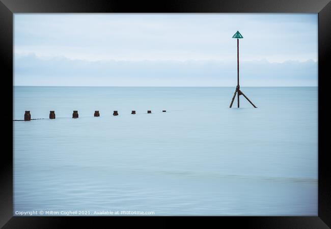 High tide on East Wittering beach Framed Print by Milton Cogheil