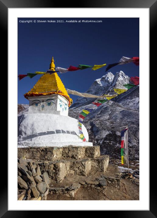 Majestic Buddhist Stupa in the Himalayas Framed Mounted Print by Steven Nokes