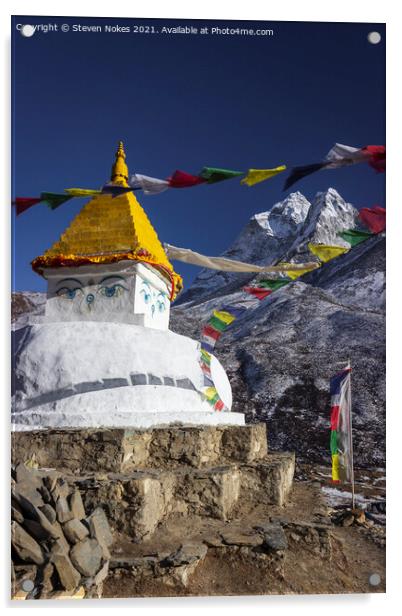 Majestic Buddhist Stupa in the Himalayas Acrylic by Steven Nokes