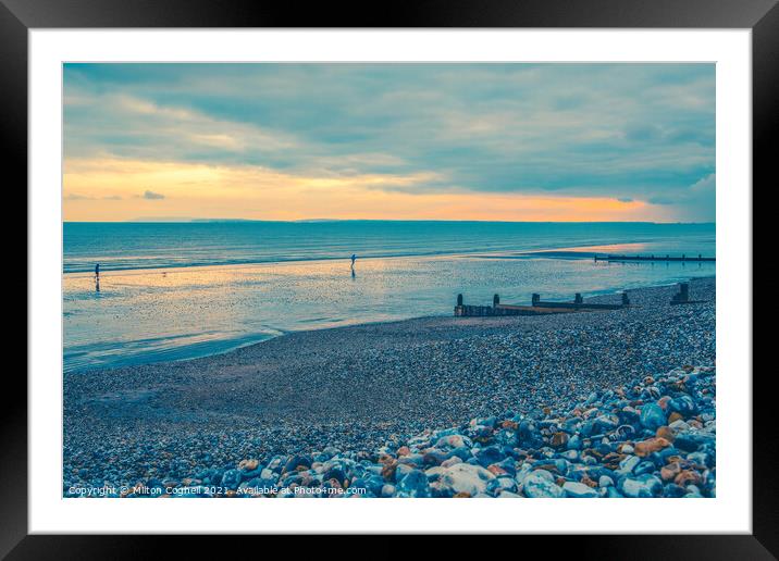 East Wittering Beach at Sunset Framed Mounted Print by Milton Cogheil