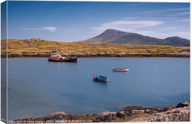 Blue waters in Baymore Harbour, Grimsay Canvas Print by Kasia Design