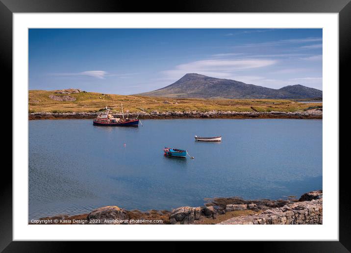 Blue waters in Baymore Harbour, Grimsay Framed Mounted Print by Kasia Design