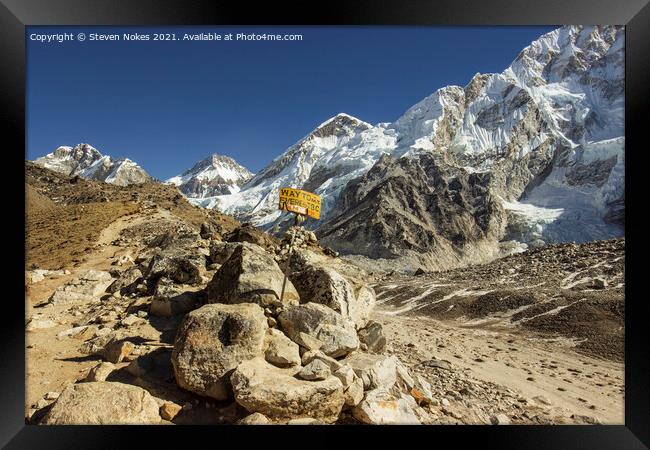 Conquering the Mighty Himalayas Framed Print by Steven Nokes