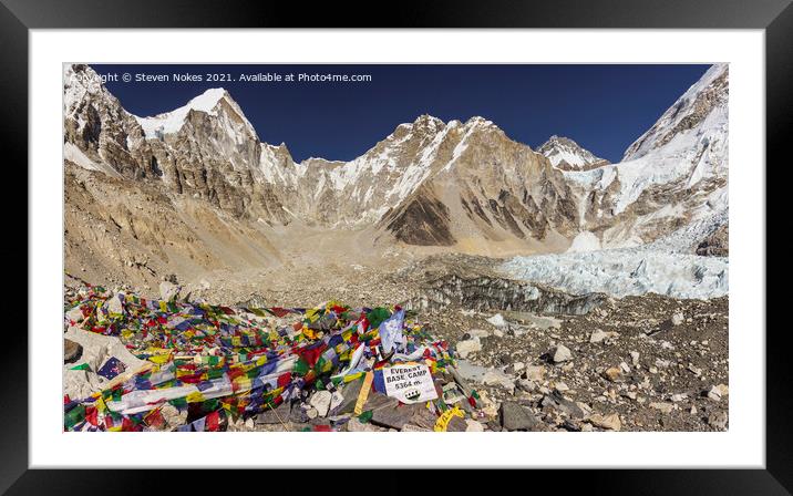 Everest Base Camp, Himalayas, Nepal  Framed Mounted Print by Steven Nokes