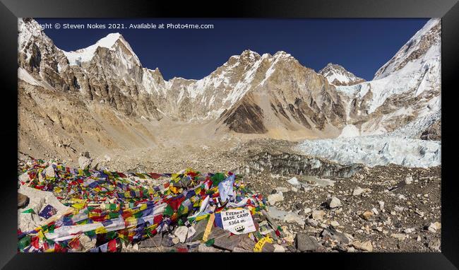 Everest Base Camp, Himalayas, Nepal  Framed Print by Steven Nokes