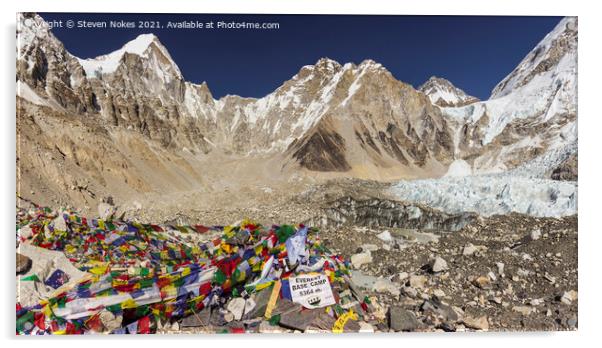 Everest Base Camp, Himalayas, Nepal  Acrylic by Steven Nokes