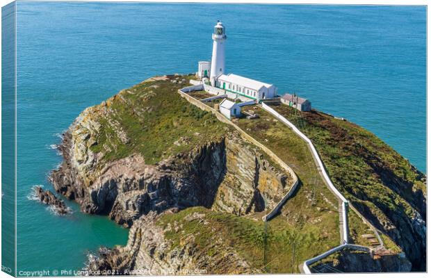 South Stack Lighthouse Anglesey Wales   Canvas Print by Phil Longfoot