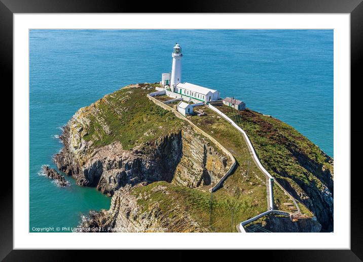 South Stack Lighthouse Anglesey Wales   Framed Mounted Print by Phil Longfoot