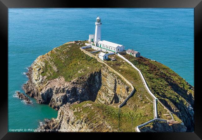 South Stack Lighthouse Anglesey Wales   Framed Print by Phil Longfoot