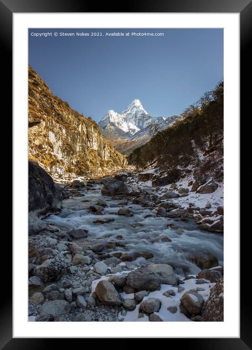 Majestic Ama Dablam Framed Mounted Print by Steven Nokes