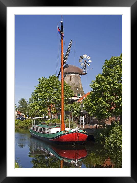 Windmill and Ship Framed Mounted Print by Thomas Schaeffer