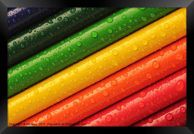 Rainbow Crayons Framed Print by Anthony Michael 