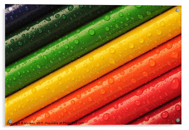 Rainbow Crayons Acrylic by Anthony Michael 