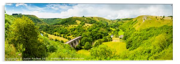 Monsal head Viaduct, Peak District National Park Acrylic by Justin Foulkes