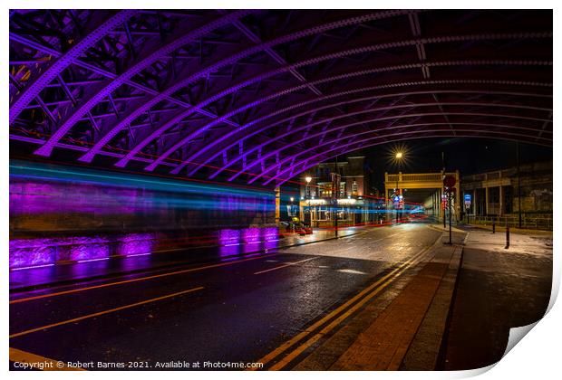 High Level Bridge - Flash Print by Lrd Robert Barnes