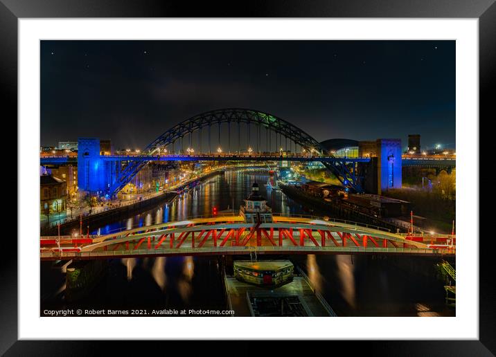 The Newcastle Swing Bridge Framed Mounted Print by Lrd Robert Barnes