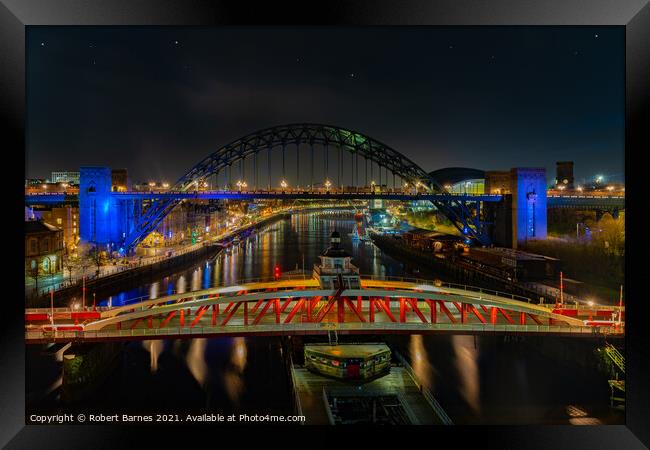The Newcastle Swing Bridge Framed Print by Lrd Robert Barnes