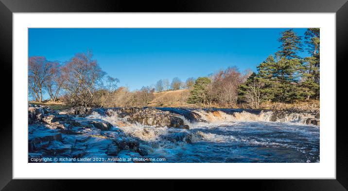 River Tees at Low Force Winter Panorama Framed Mounted Print by Richard Laidler