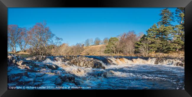 River Tees at Low Force Winter Panorama Framed Print by Richard Laidler