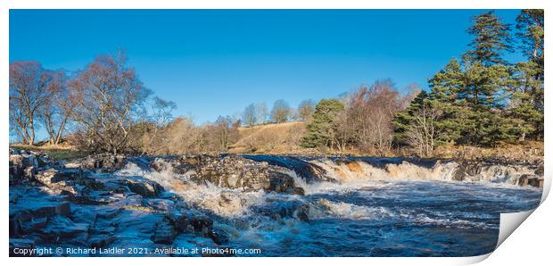 River Tees at Low Force Winter Panorama Print by Richard Laidler