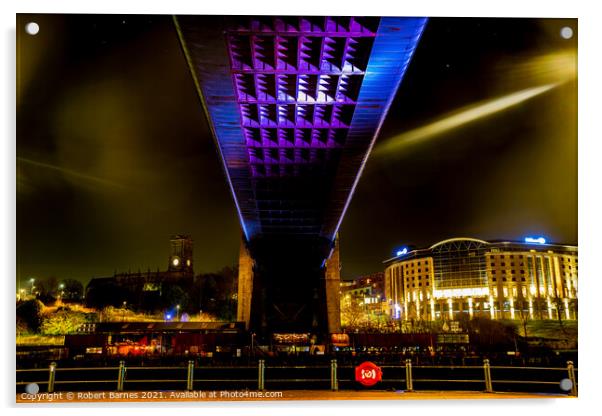 Under The  Tyne Bridge Acrylic by Lrd Robert Barnes
