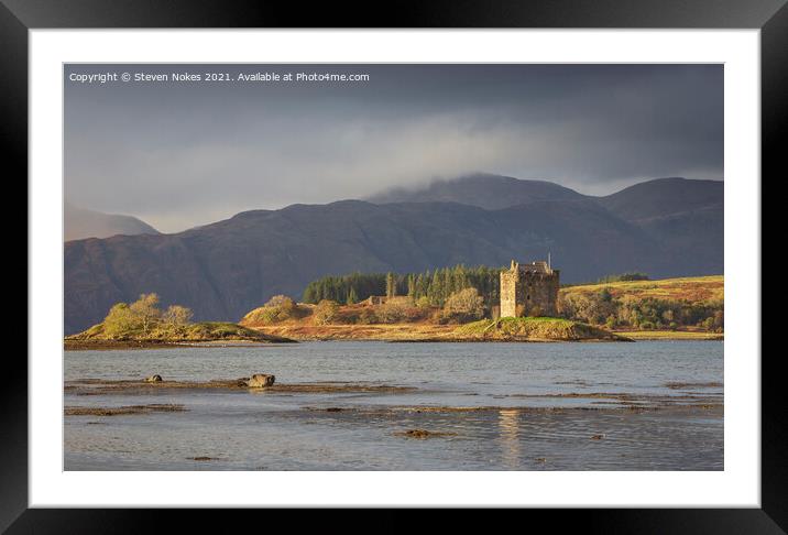 Majestic Castle Overlooking Serene Loch Framed Mounted Print by Steven Nokes