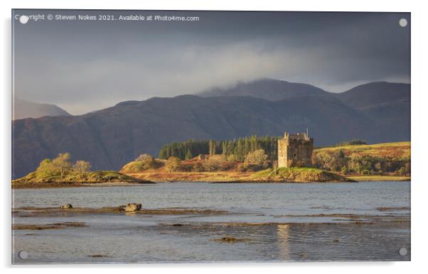 Majestic Castle Overlooking Serene Loch Acrylic by Steven Nokes