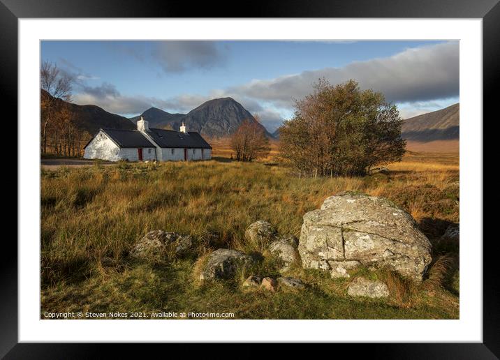 Majestic Black Rock Cottage in Glencoe Framed Mounted Print by Steven Nokes