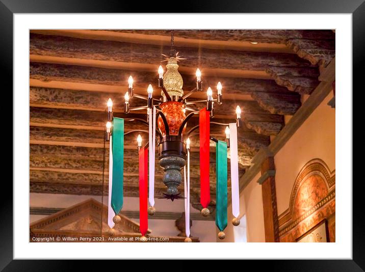Chandelier Mission San Buenaventura Ventura California Framed Mounted Print by William Perry